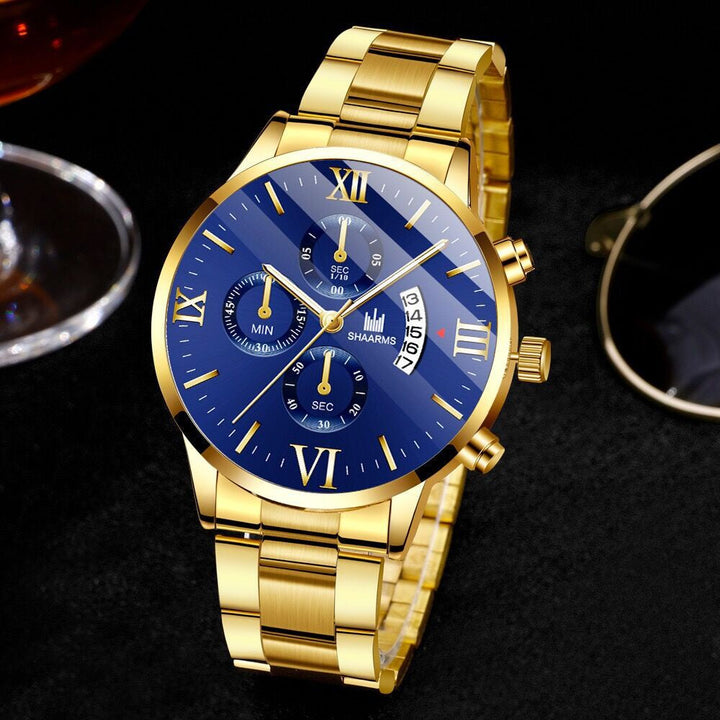 🔥 LANZAMIENTO EXCLUSIVO | Reloj de Negocios Dorado de 2 Piezas y Pulsera Para el Lujo 💎