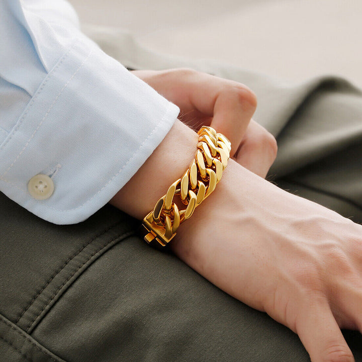 EDICIÓN LIMITADA | Pulsera cubana de oro, para aumentar estatus⚜️